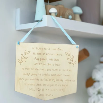 A Letter To My Godfather Hanging Plaque - Will You Be My Godfather