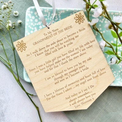 GRANDPARENT Of The BRIDE Sign Plaque