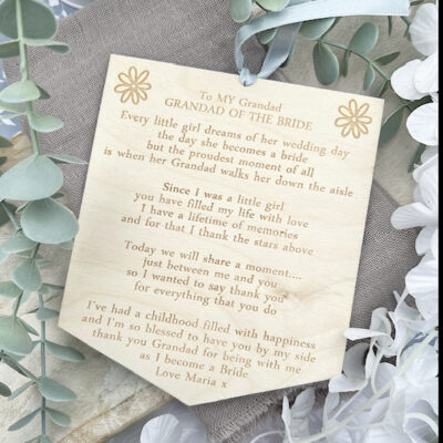 GRANDAD Of The BRIDE Wooden Sign Plaque