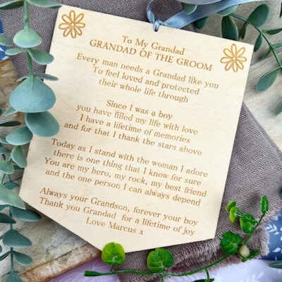 GRANDAD Of The GROOM Wooden Sign Plaque