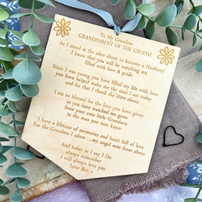 GRANDPARENT Of The GROOM Wooden Sign Plaque