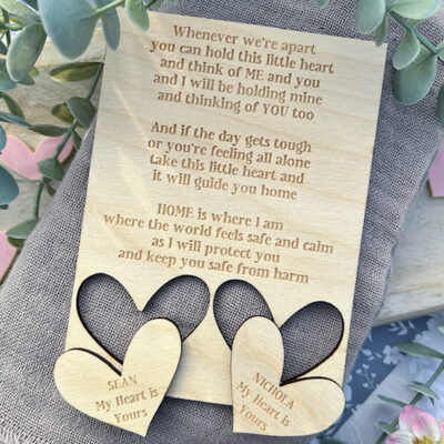 Whenever We're Apart Love Token Wooden Card Gift