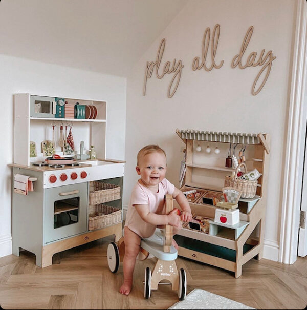 PLAY ALL DAY 80cm Playroom Sign Scribble Font - Wall Art - Image 3