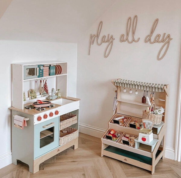 PLAY ALL DAY 80cm Playroom Sign Scribble Font - Wall Art - Image 2