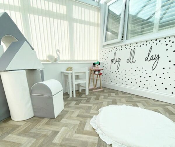 PLAY ALL DAY 80cm Playroom Sign Scribble Font - Wall Art - Image 4