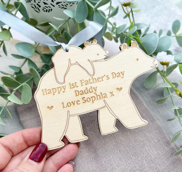 Happy FIRST Father's Day DOUBLE BEAR Decoration