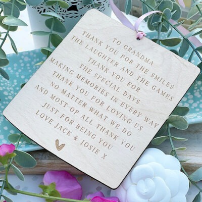 Thank You Grandparent Personalised PLY Plaque