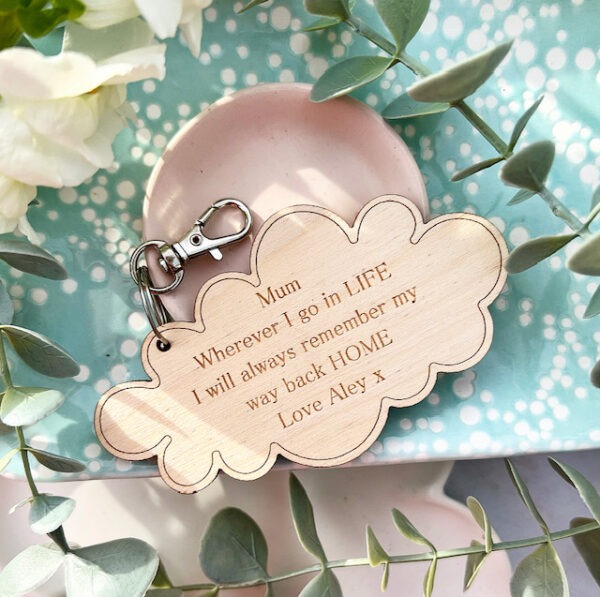 Mum Wherever I Go In Life Keepsake Wooden Keyring