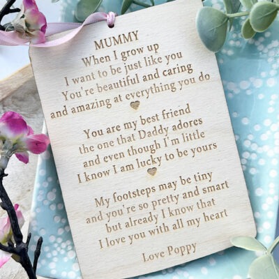 To My (our) MUMMY, When I (We) Grow Up PLY Sign