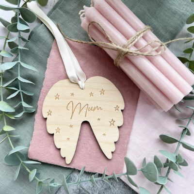 Personalised Name Wooden ANGEL WINGS