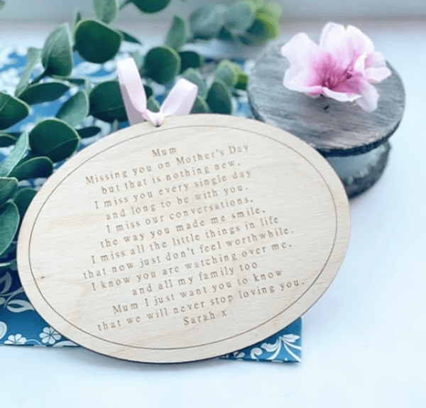 Remembering You On Mother's Day Mum or Grandparent Bespoke Plaque - Image 4
