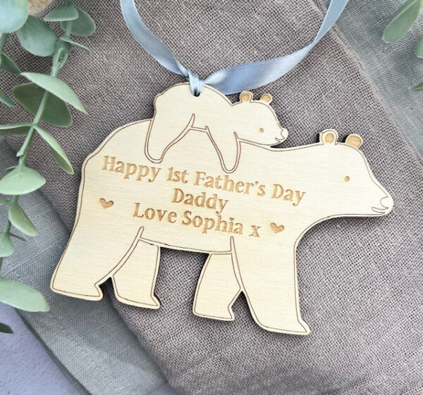Happy FIRST Father's Day DOUBLE BEAR Decoration - Image 2