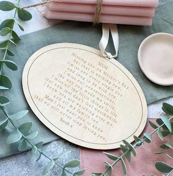 Remembering You On Mother's Day Mum or Grandparent Bespoke Plaque - Image 2