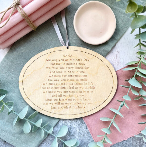 Remembering You On Mother's Day Mum or Grandparent Bespoke Plaque - Image 3