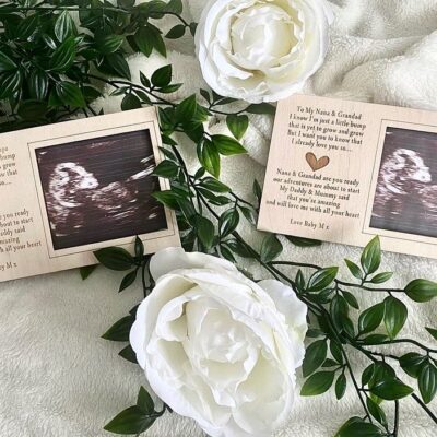 GRANDPARENT To Be I'm Just A Little Bump Magnet Scan Frame