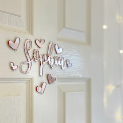 Acrylic Name Sign with HEARTS or STARS