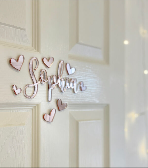 Acrylic Name Sign with HEARTS or STARS
