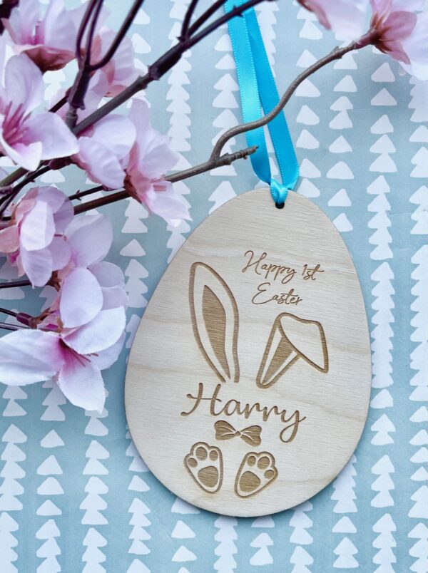 Easter Bunny Personalised Hanging Egg Decoration - Image 2