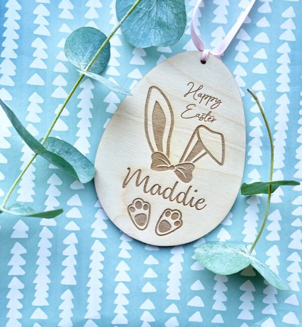 Easter Bunny Personalised Hanging Egg Decoration - Image 2