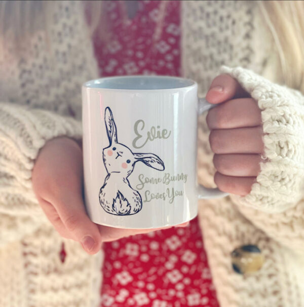 Some BUNNY Loves You Personalised Name Mug - Easter Mug - Image 3
