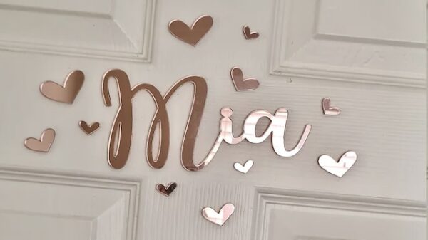Acrylic Name Sign with HEARTS or STARS - Image 10