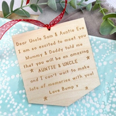 AUNTIE & UNCLE To Be Personalised Sign