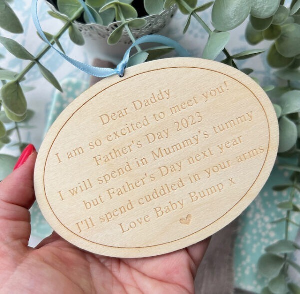 I Am So Excited To Meet You Daddy On Fathers Day Sign