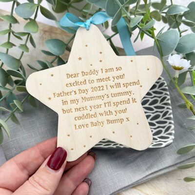 Excited To Meet You DADDY On Fathers Day STAR Sign
