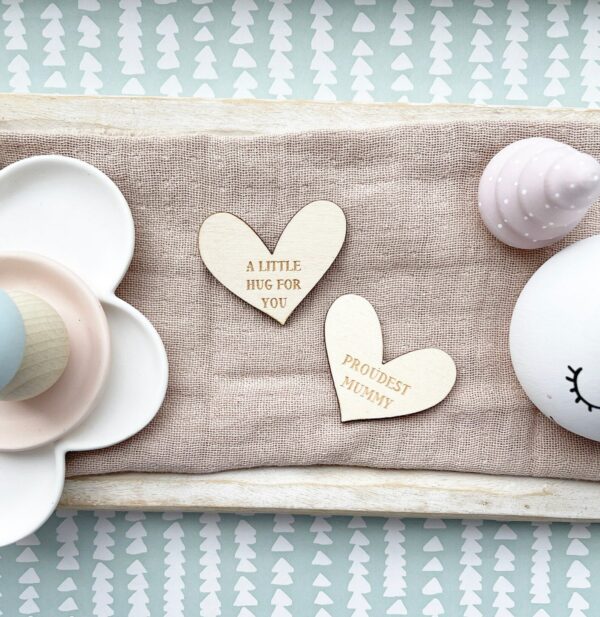 FIRST DAY at SCHOOL Wooden Card & Pop Out Hug Tokens - Image 2