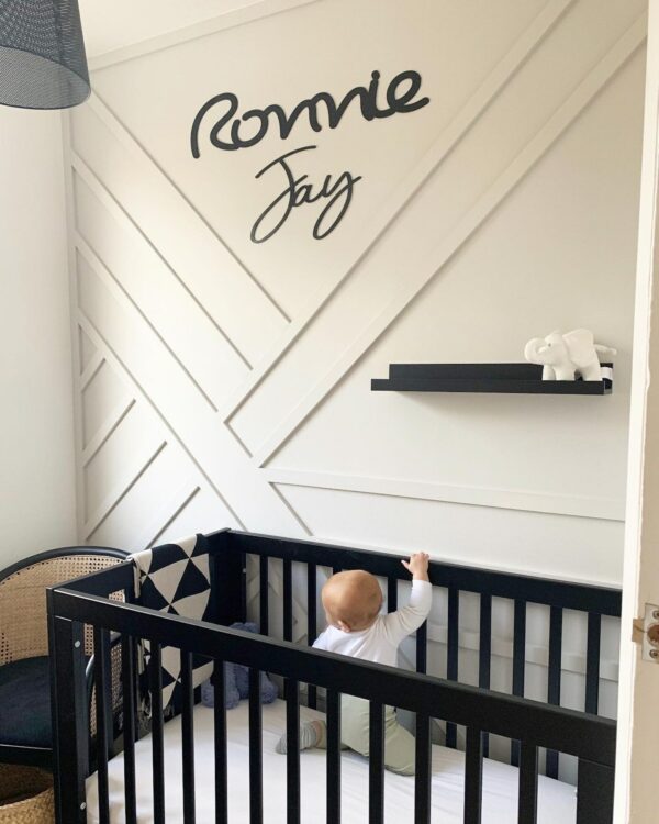 Mixed Font Wooden Name Sign (Modern & Scribble) Custom Family Name - Image 3
