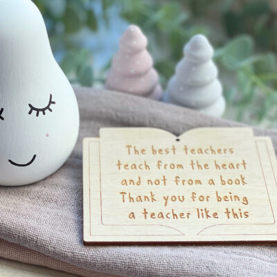 Teach From The Heart Wooden BOOK MAGNET