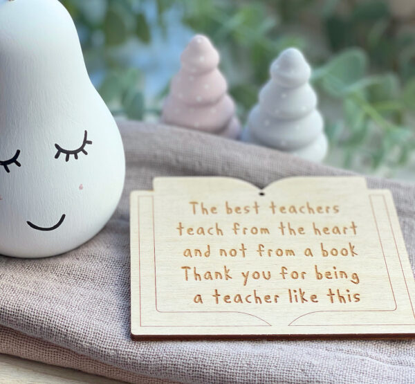 Teach From The Heart Wooden BOOK MAGNET