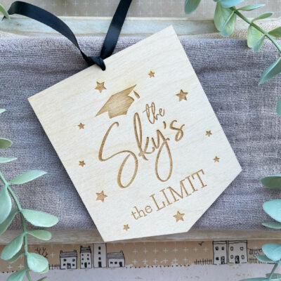 GRADUATION GIFT - Sky's The Limit Wooden Sign - Class of 2025