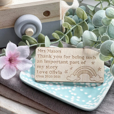 Teacher Thank You For Being Part Of My Story Personalised KEYRING - Class of 2024/2025
