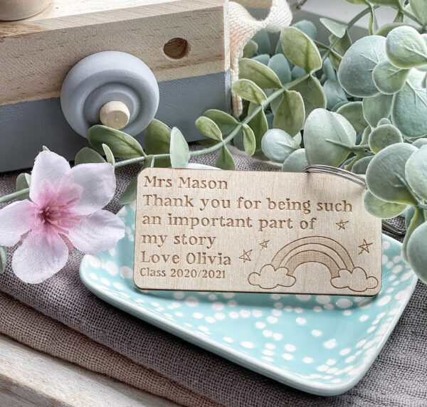Teacher Thank You For Being Part Of My Story Personalised KEYRING - Class of 2024/2025