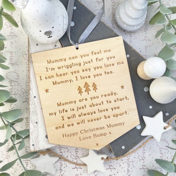 Mummy To Be At Christmas Gift From Bump Flag Plaque