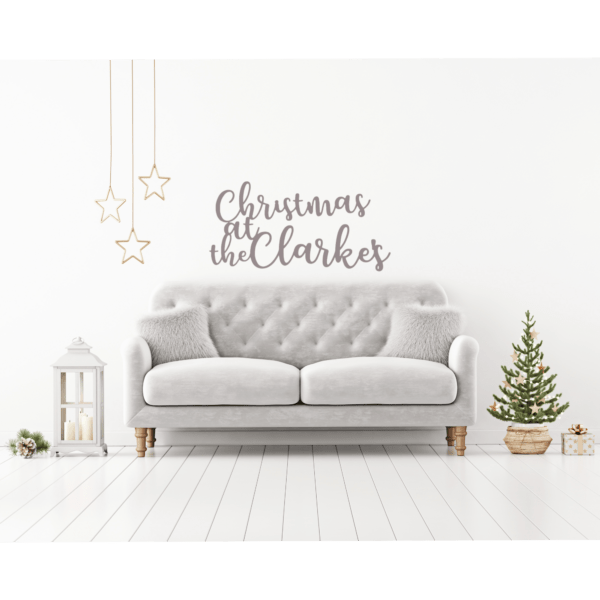Christmas At Our House Decorative Wooden Sign - Personalised Family Christmas Wall Art - Image 4