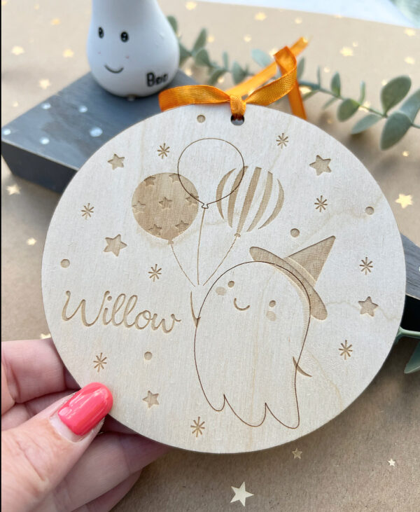 HALLOWEEN Personalised Spooky Cute Ghost Decoration - Image 2