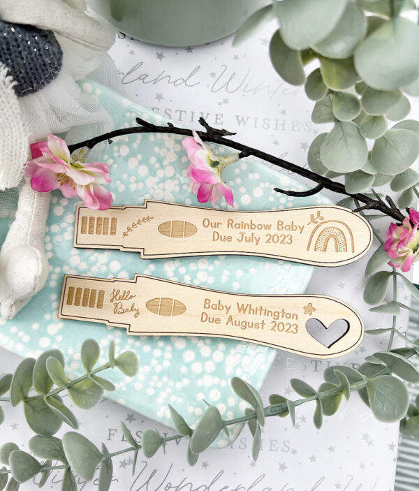 Personalised Wooden Pregnancy Test - Pregnancy Announcement