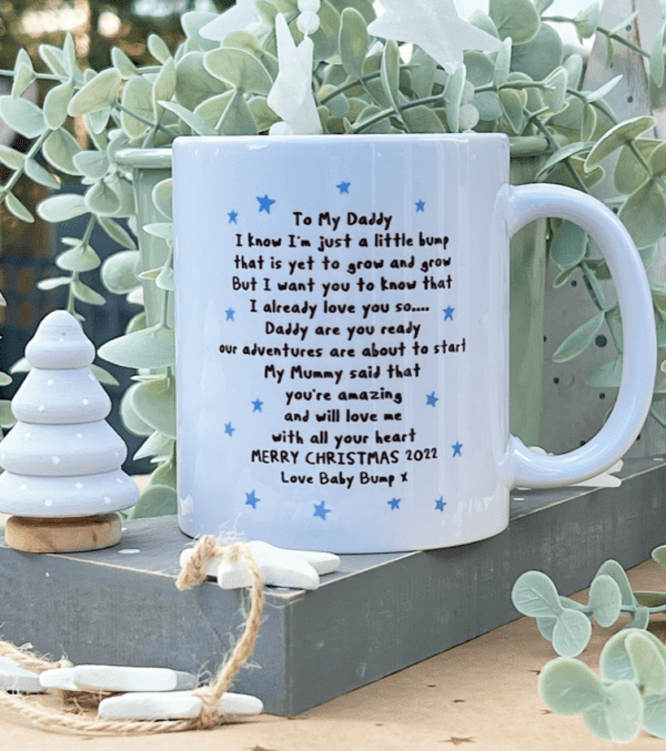 Daddy Gift From Bump Ceramic Bespoke MUG - 2022 Christmas Gifts For Daddy To Be - Image 2