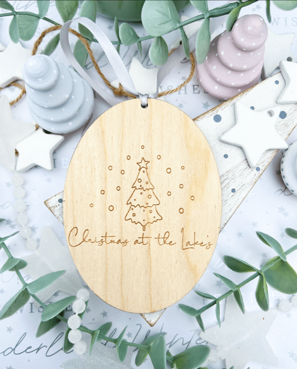 Christmas Tree Personalised Oval Festive Decoration - Image 2