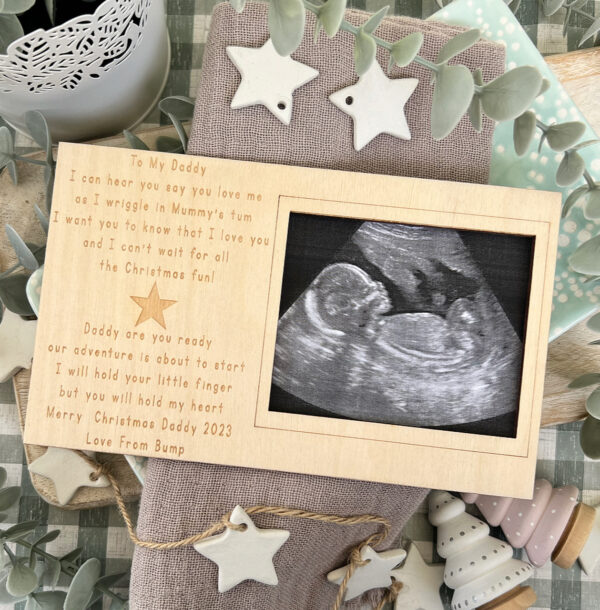 My Daddy (Grandparent) To Be Christmas 2024 Magnet Scan Frame Decoration - Image 2