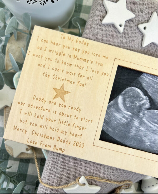 My Daddy (Grandparent) To Be Christmas 2024 Magnet Scan Frame Decoration