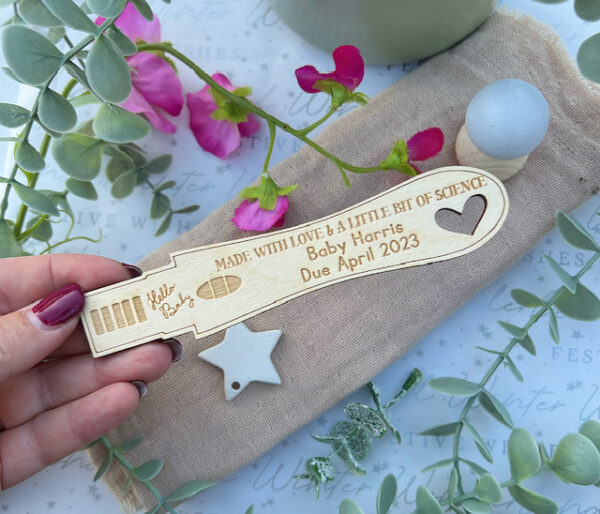Made With Love & Science Wooden Pregnancy Test