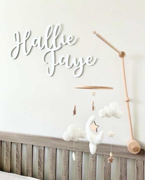 EXTRA LARGE 80cm Wooden Sign in SWIRLY Font (Various Colours Available) - Image 3