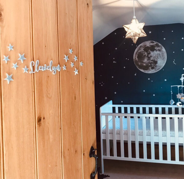 Coloured Acrylic Door (Wall or Toybox) Name Sign with STARS - Image 4