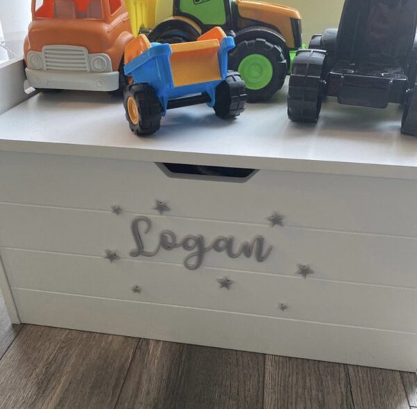 Coloured Acrylic Door (Wall or Toybox) Name Sign with STARS - Image 3