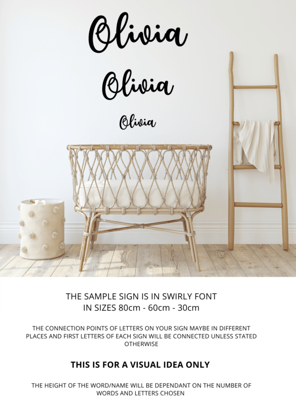 Wooden Double Name Sign in SWIRLY Font - Image 14