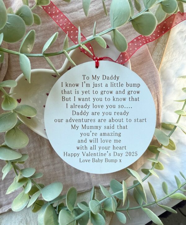 Letter From Bump VALENTINE'S Edition Daddy To Be Sign (WH) - Image 2