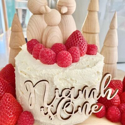 Wooden Personalised CAKE Topper 15cm